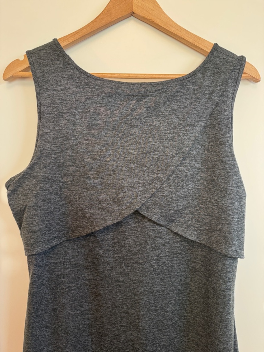 Patagonia L Sleeveless Crossover Back Dress Charcoal Mini A-Line - Picture 4 of 4